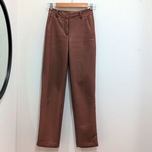 Aritzia Babaton Caramel Faux Leather Pants